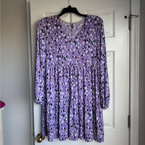 Honeyme Purple Long Sleeve Dress